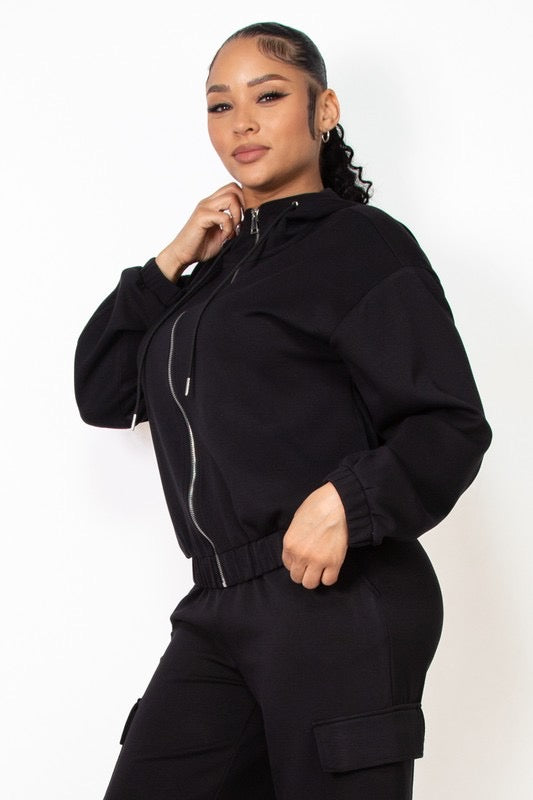 
                  
                    Zip-Up Hoodie Drawstring Jacket
                  
                