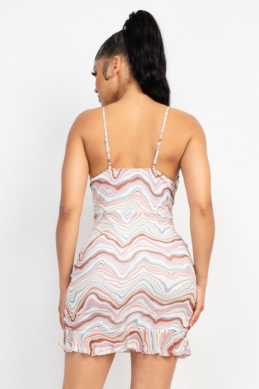 
                  
                    Cowl Neck Mesh Printed Dress
                  
                