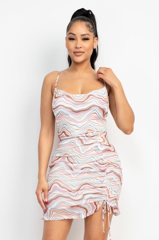 
                  
                    Cowl Neck Mesh Printed Dress
                  
                