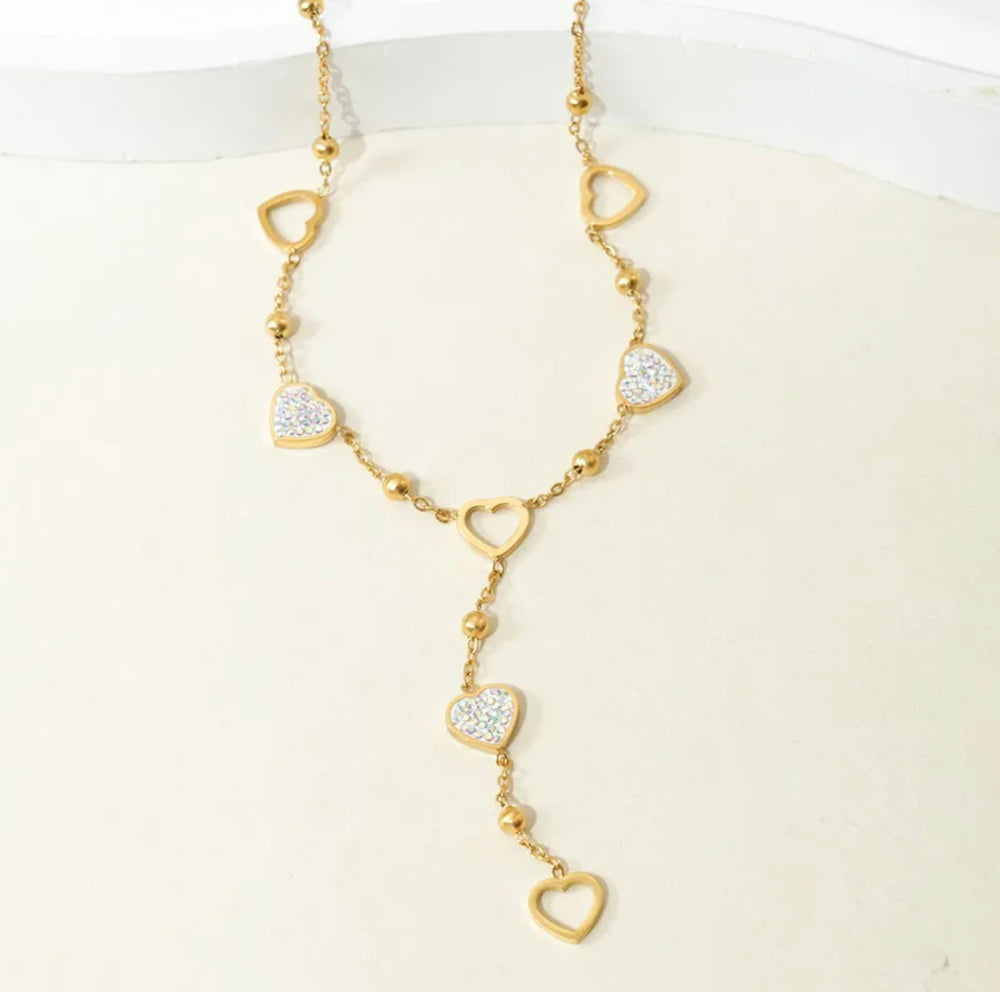 
                  
                    sweet simple style heart shape 304 stainless rhinestones 14k gold plated
                  
                
