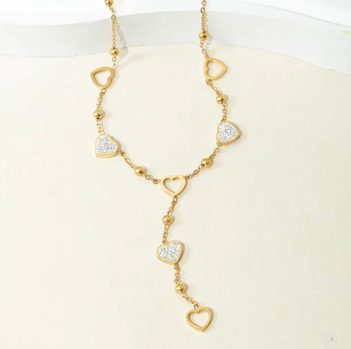 
                  
                    sweet simple style heart shape 304 stainless rhinestones 14k gold plated
                  
                