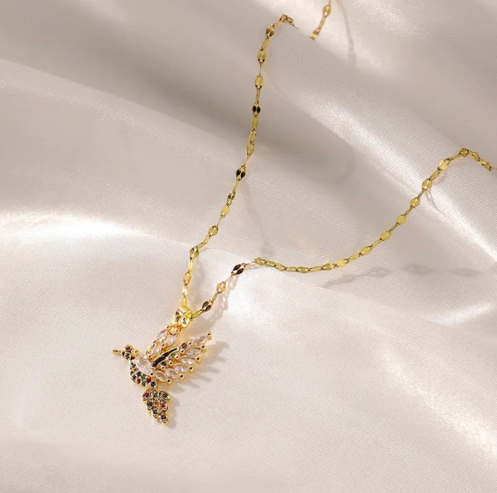 
                  
                    Jewelry Elegant Glam Luxurious Bird Stainless Steel Zircon Plating Inlay Pendant Necklace
                  
                