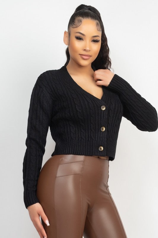 
                  
                    Front Button Sweater Crop Top
                  
                