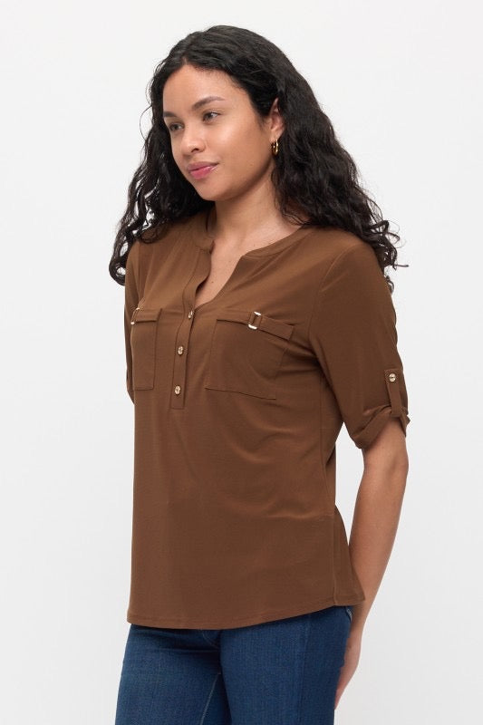 
                  
                    Half Placket Hardware Roll Tab Shirt
                  
                