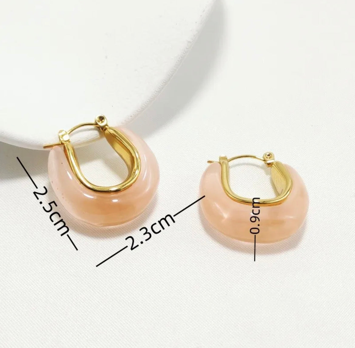
                  
                    Elegant pastoral commute u-shaped epoxy 304 stainless steel 18k plated Earrings
                  
                