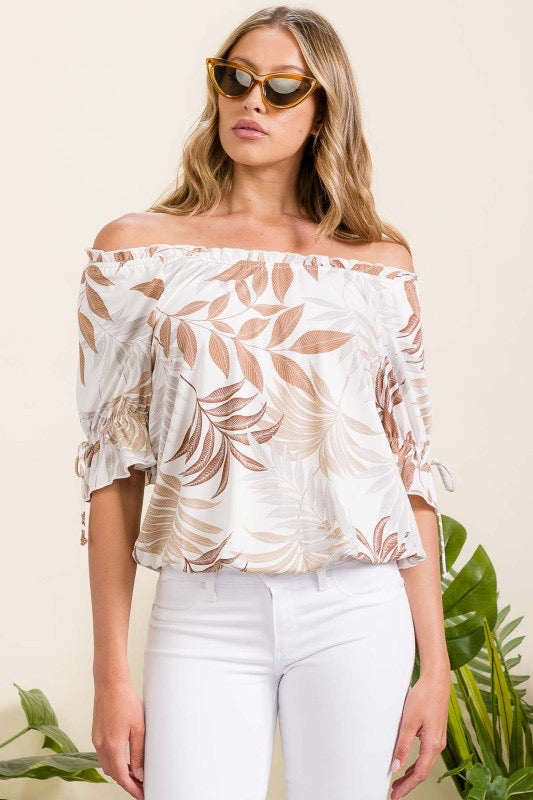 Tropical Ity Baby Ruffle Necktie Sleeve Peasant