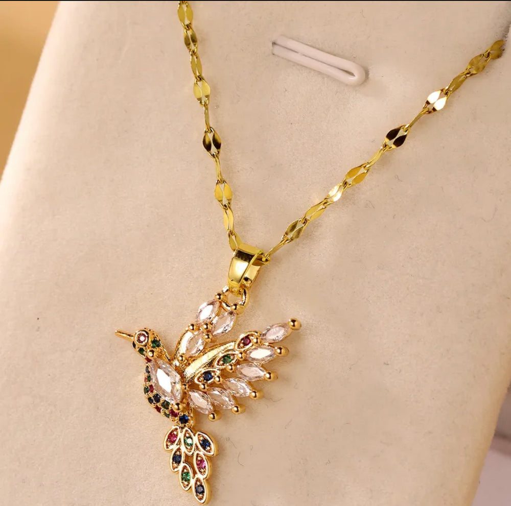 
                  
                    Jewelry Elegant Glam Luxurious Bird Stainless Steel Zircon Plating Inlay Pendant Necklace
                  
                