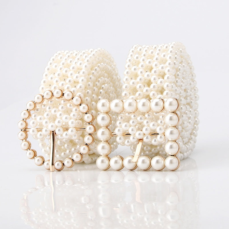 Fashion Elastic Pearl Beaded Belt