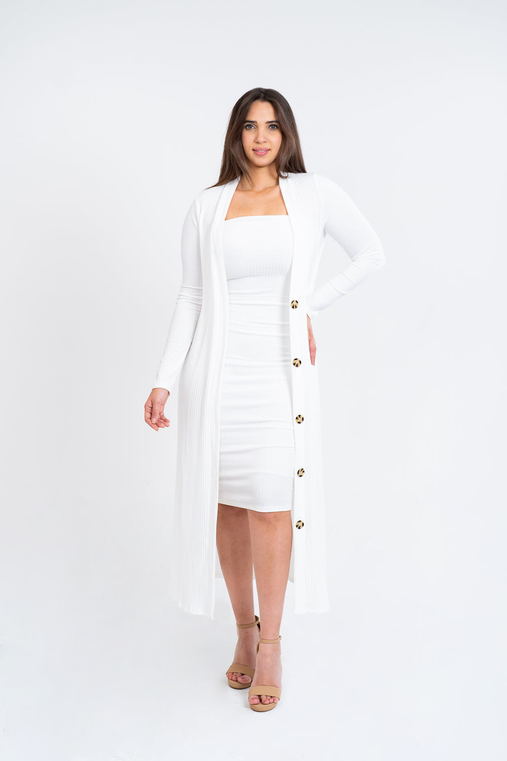 BIANCA MIDI DRESS CARDIGAN SET