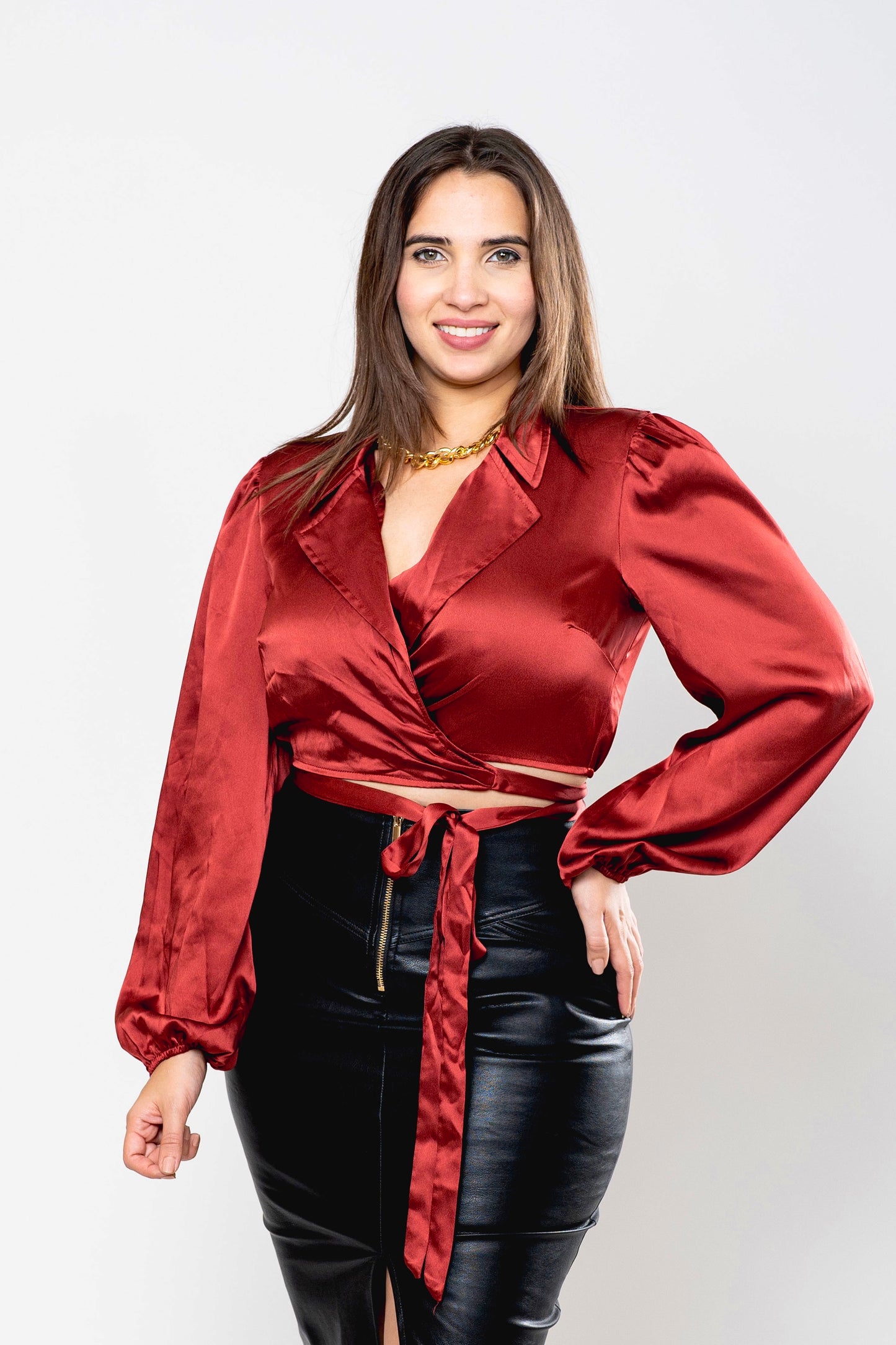 
                  
                    Lux satin Crop top
                  
                